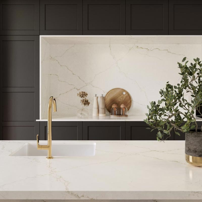 Plan de travail en Quartz Silestone® Blanc Elysée
